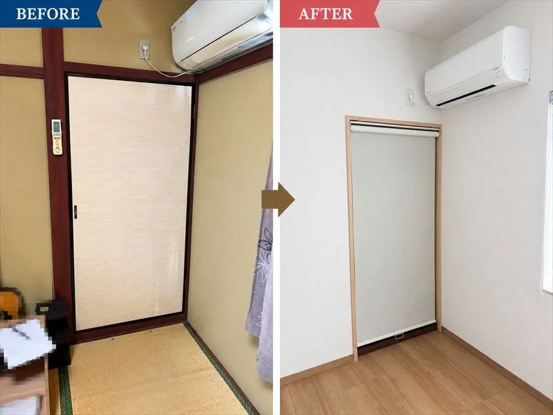 押入 → クローゼット風へ改修